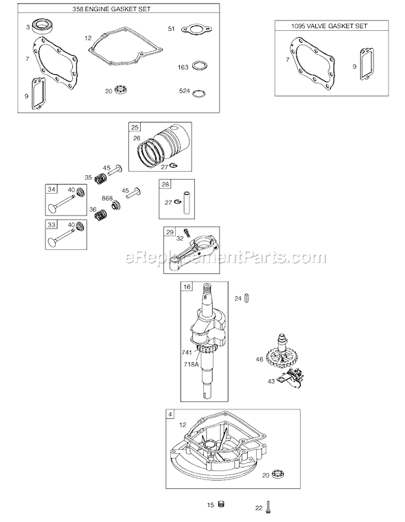 Page B Diagram and Parts List for 9T500SERIES  Briggs and Stratton Engine